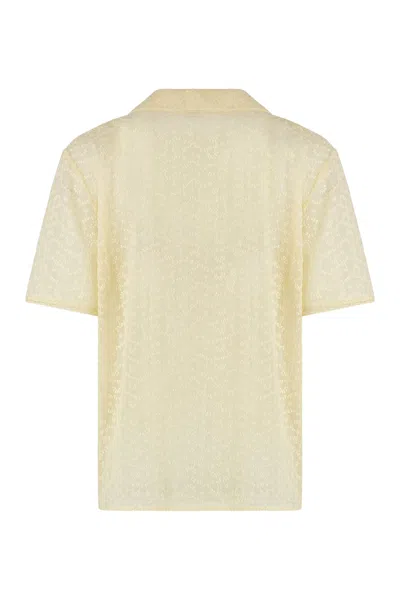 Saint Laurent Muslin Pajama Set In Yellow