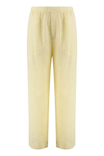 Saint Laurent Muslin Pajama Set In Yellow