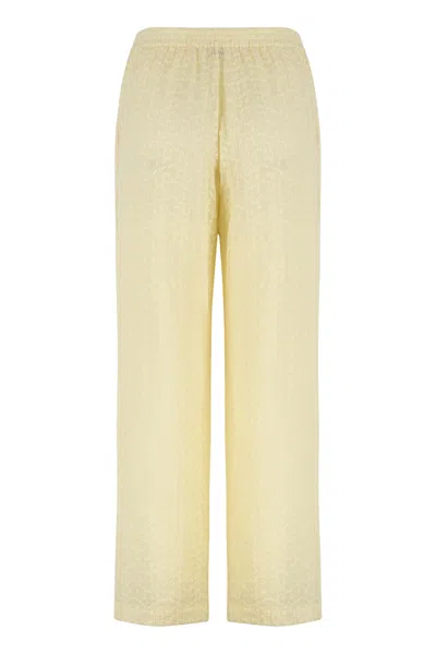 Saint Laurent Muslin Pajama Set In Yellow
