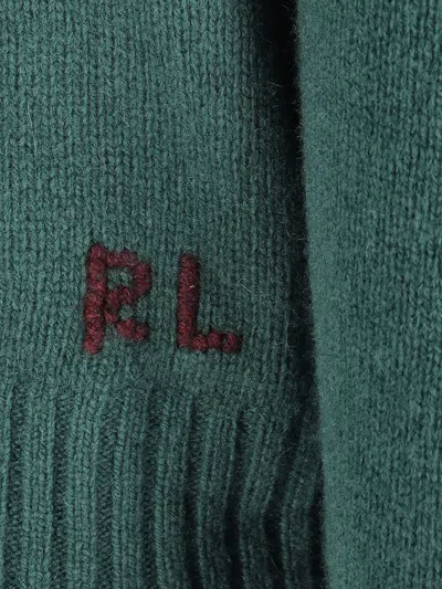 Polo Ralph Lauren Crew Neck Knit Sweater With Ribbed Textures In Green