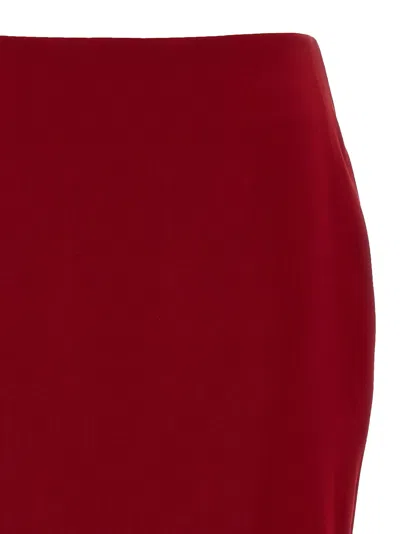 Saint Laurent Fitted Midi And Knee-length Skirt In Red