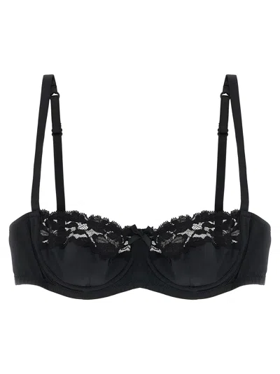 Dolce & Gabbana Silk Bra With Adjustable Shoulder Straps In Black