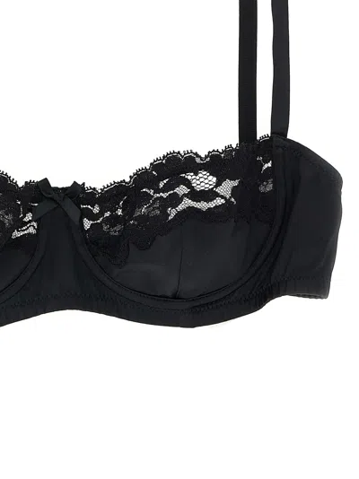 Dolce & Gabbana Silk Bra With Adjustable Shoulder Straps In Black
