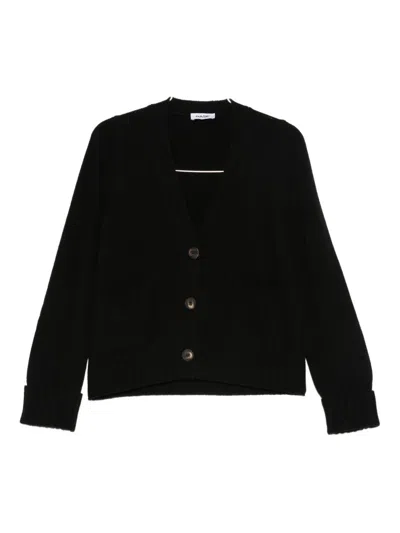 Base V-neck Cardigan In Black