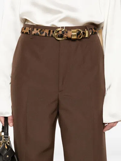 Gucci Pressed-crease Trousers In Brown