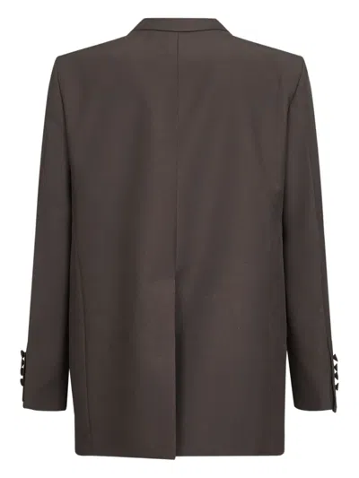 Gucci Double-breasted Technical Panama Jacket In Brown