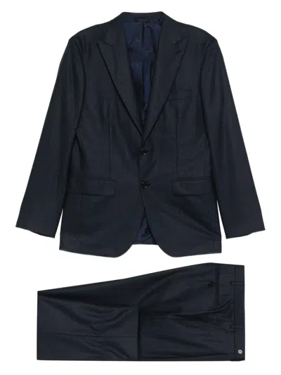 Brioni Single-breasted Suit In Blue