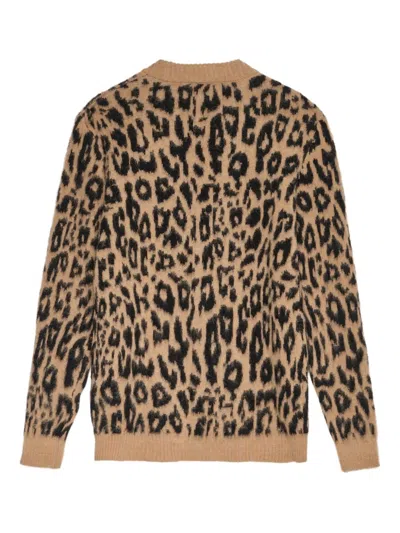 A Paper Kid Leopard Print Cardigan In Neutral