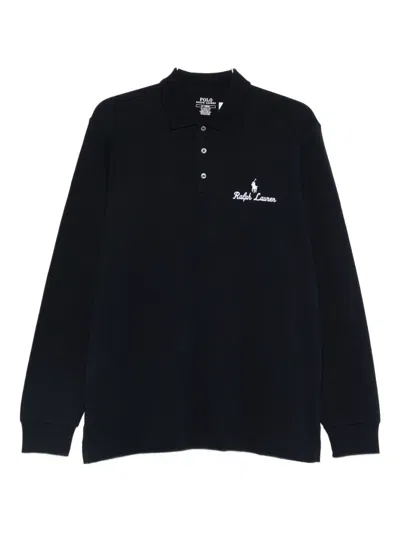 Polo Ralph Lauren Long-sleeve Logo-detail Polo Shirt In Blue
