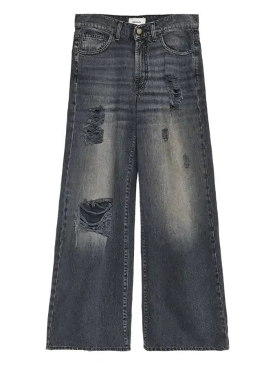 A Paper Kid Distressed Paper Kid Trousers In Gray