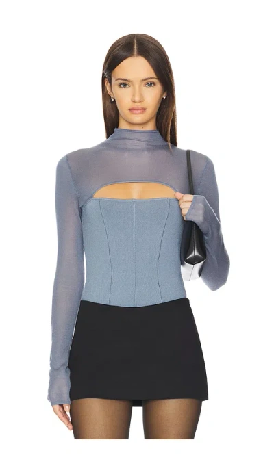 Fleur Du Mal Harvey Bodysuit In Gray