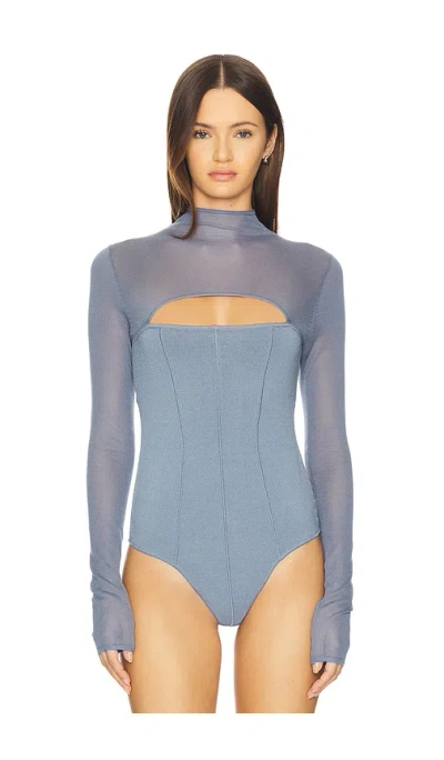 Fleur Du Mal Harvey Bodysuit In Gray