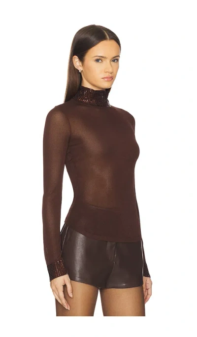 Retroféte Orly Embellished Top In Brown