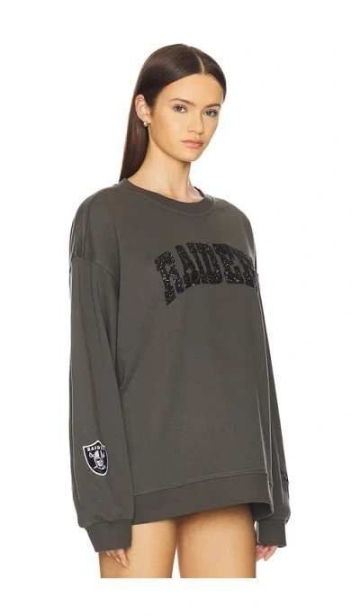 The Wild Collective Raiders Oversized Crew Pullover & Crystal Rock In Gray