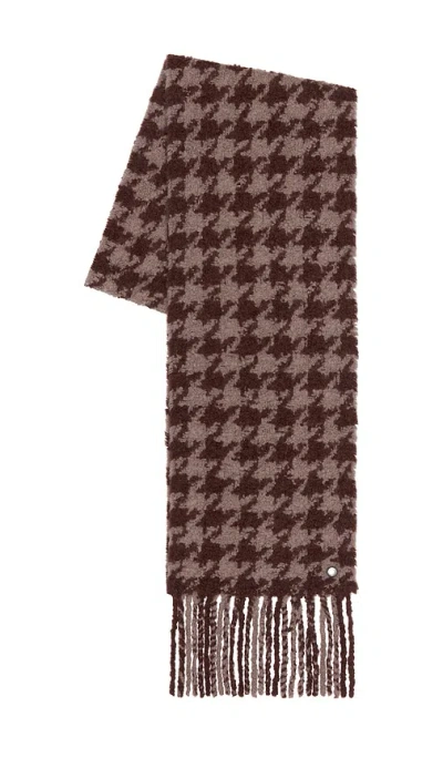 Rag & Bone Nora Houndstooth Alpaca Blend Scarf In Burgundy