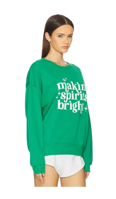 Beach Riot Devyn Making Spirits Bright Oversized Sweatshirt In Green