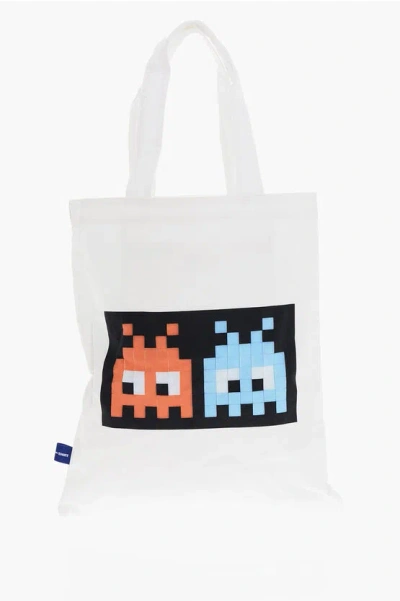 Comme Des Garçons Shirt Cotton Tote Bag In White