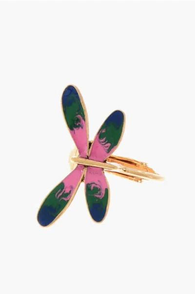 Dsquared2 Metal Clip-on Single Earring With Butterfly Shaped Detail In Multi