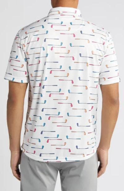 Swannies Golf Club Print Golf Polo In White