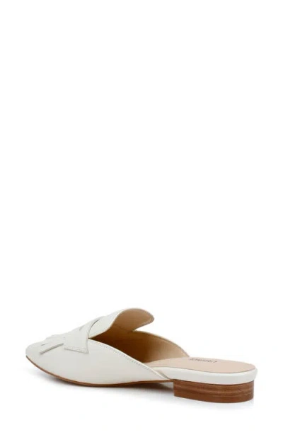 L'agence Barbe Ii Pointed Toe Kiltie Fringe Loafer Mule In White