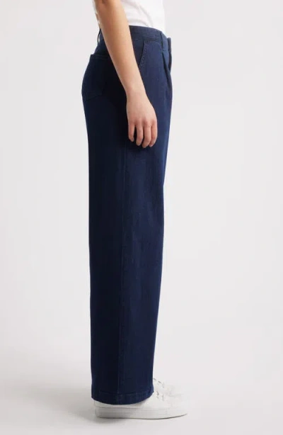 Caslon ® High Waist Pleated Wide Leg Jeans In Blue