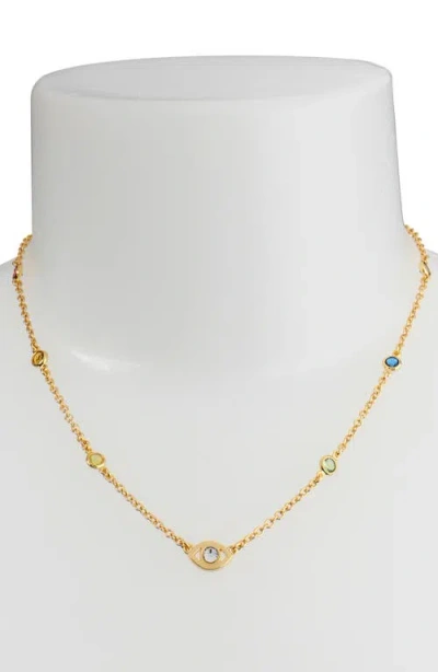 Kurt Geiger London Evil Eye Station Necklace In Gold