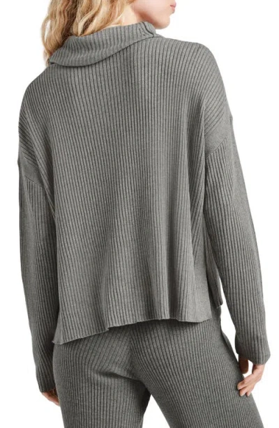 Splendid Georgie Cowl Neck Rib Sweater In Gray