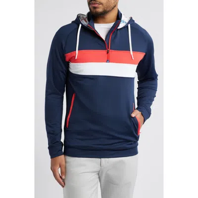 Swannies Ski Print Colorblock Half Zip Hoodie In Multi