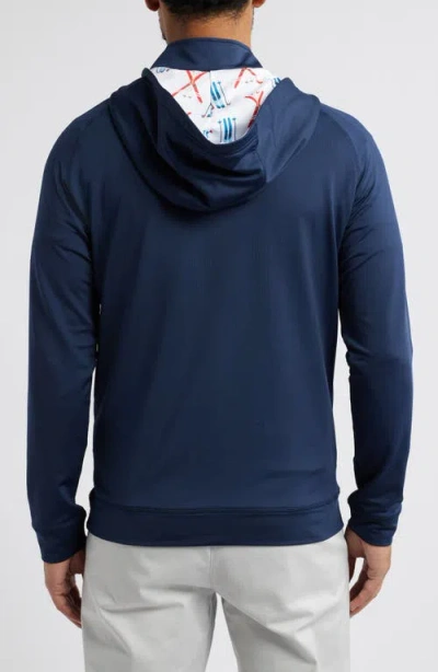 Swannies Ski Print Colorblock Half Zip Hoodie In Multi