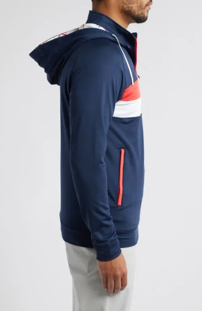 Swannies Ski Print Colorblock Half Zip Hoodie In Multi