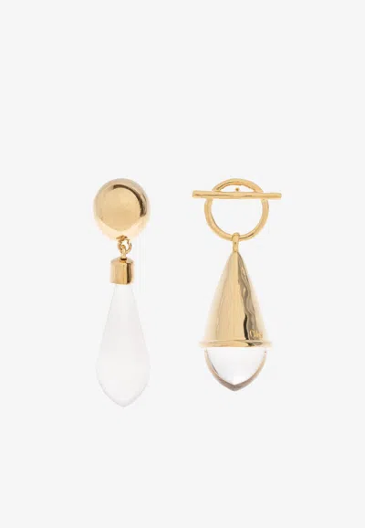 Chloé Asymmetrical Prism-shaped Brass Earrings In Gold