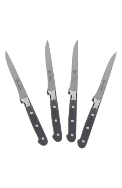 Au Nain Prince Gastronome 4-piece Steak Knife Set In Black