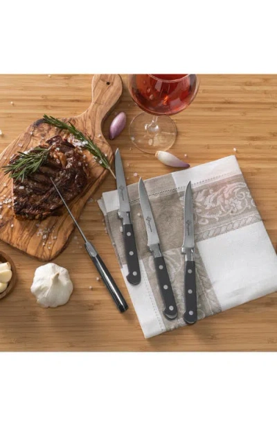 Au Nain Prince Gastronome 4-piece Steak Knife Set In Black