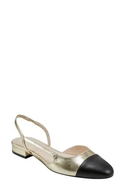 Marc Fisher Slingback Flat In Gold