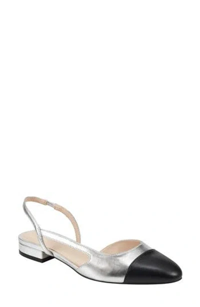 Marc Fisher Slingback Flat In Silver