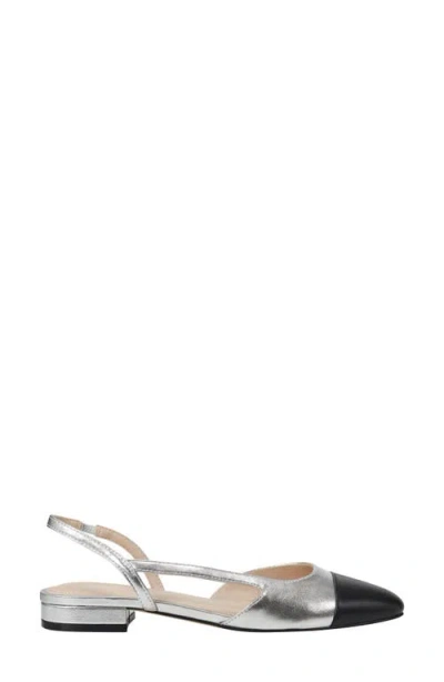 Marc Fisher Slingback Flat In Silver