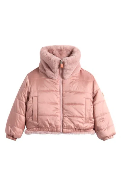 Save The Duck Reversible Faux-fur Jacket In Pink