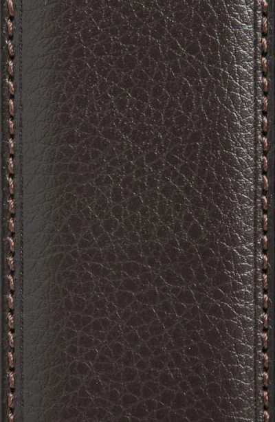 Original Penguin Feather Edge Leather Belt In Black