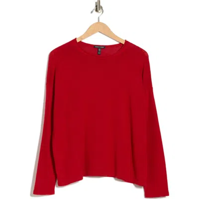 Eileen Fisher Fine Merino Box-top In Regenerative Wool In Red