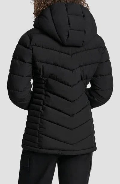 Dkny Cire Packable Hooded Puffer Jacket In Black