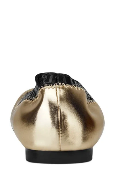 Karl Lagerfeld Paris Vinette Ballet Flat In Gold