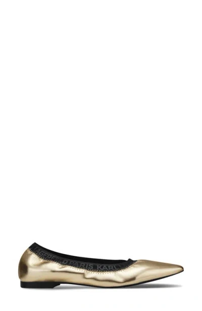 Karl Lagerfeld Paris Vinette Ballet Flat In Gold