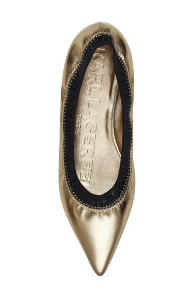 Karl Lagerfeld Paris Vinette Ballet Flat In Gold