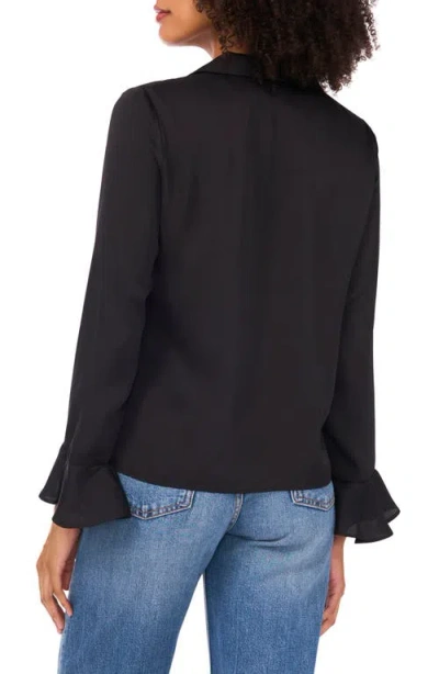 1.state Button Front Long Sleeve Top In Black