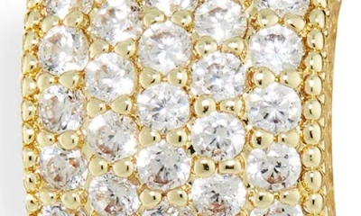 Cara Set Of 2 Cubic Zirconia Button Stud Earrings In Gold