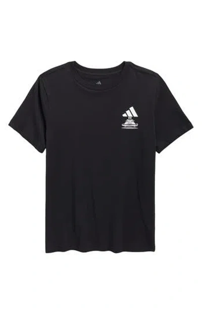 Adidas Originals Big Kid Boys Crew Neck Short Sleeve Regular Fit Graphic T-shirt In Blue