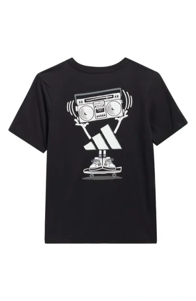 Adidas Originals Big Kid Boys Crew Neck Short Sleeve Regular Fit Graphic T-shirt In Blue