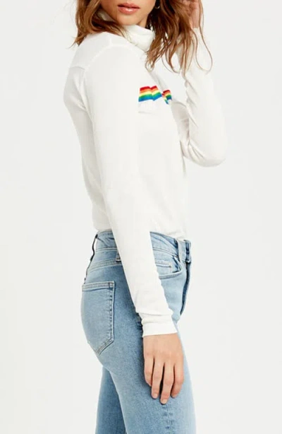 Wishlist Stripe Turtleneck Top In White