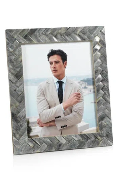 Zodax Bengkula Herringbone Bone Braid Photo Frame In Gray