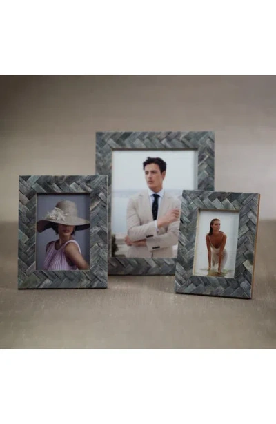 Zodax Bengkula Herringbone Bone Braid Photo Frame In Gray